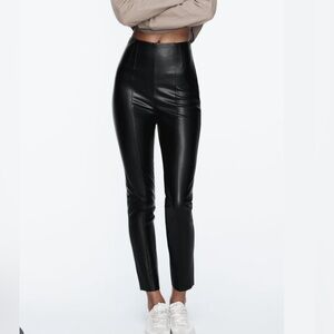Zara faux leather high waisted leggings